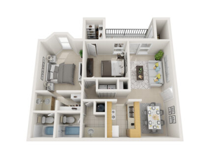 2 Bed / 2 Bath / 853 sq ft / Availability: Not Available / Deposit: $300 / Rent: $970